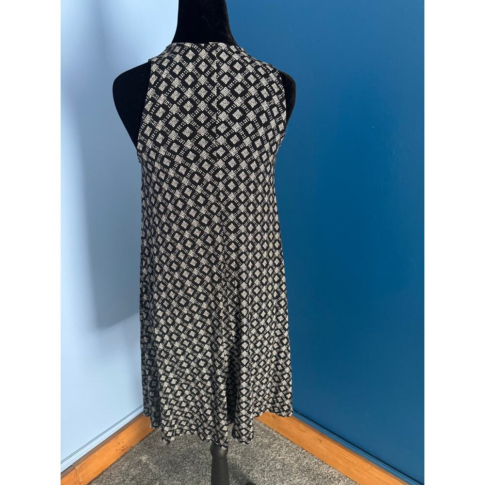 Old Navy Black White Printed Sleeveless Dress Women’s XS Knit Casual Midi - Picture 2 of 10